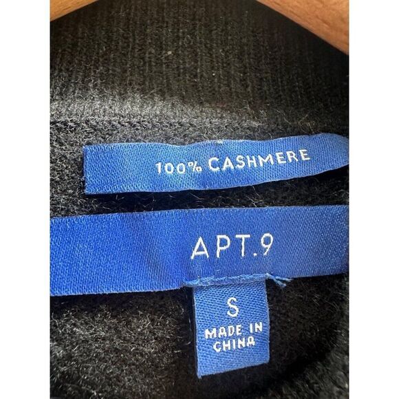 Apt. 9  Women's Small 100% Cashmere Black Turtleneck Sweater Minimalist Capsule - Picture 5 of 5